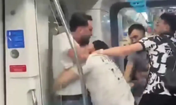 Marmaray'da tekme ve yumruklu kavga!