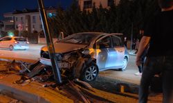 Bursa İnegöl'de yeni açılan kavşakta ilk kaza
