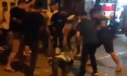 Bursa Mustafakemalpaşa'da kadını darp eden adamı mahallelinin linç anları kamerada