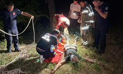 Bursa Osmangazi'de manevra yaparken uçurumdan düştü: Kurtarılma anları kamerada
