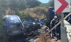 Bursa İznik'te virajı alamayan kamyon d*hşet saçtı: 1 *lü, 1 yaralı