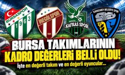 Bursa takımlarının kadro değerleri belli oldu! İşte en değerli takım ve en değerli oyuncular...