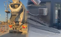 Bursa'da yola beton döken mikser sürücüsüne tepki