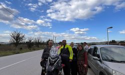 İnegöllü sağlık çalışanı motosikletiyle umreye gitmişti! Dualarla karşılandı