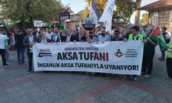 Bursa'da Filistin'e destek yürüyüşü düzenlendi!