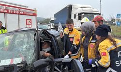 Bursa-Yalova kara yolunda kamyon ile otomobil çarpıştı: 2 yaralı