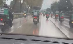 Bursa'da yüzlerce motokurye, vefat eden arkadaşları için konvoy yaptı