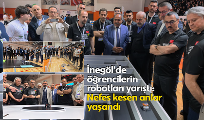 Bursa İnegöl'de öğrencilerin robotları yarıştı