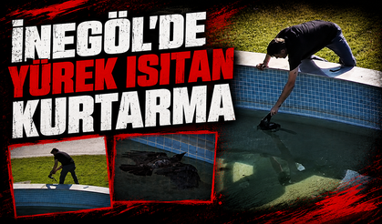 İnegöl'de yürek ısıtan kurtarma anı kameraya yansıdı