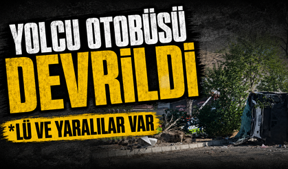 Kayseri’de yolcu otobüsünün devrildiği kazada 1 kişi hayatını kaybetti, 24 kişi yaralandı