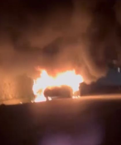 Bursa Mudanya yolunda korkutan araç yangını!