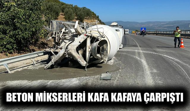 BURSA’DA BETON MİKSERLERİ KAFA KAFAYA ÇARPIŞTI; 1 ÖLÜ, 1 AĞIR YARALI