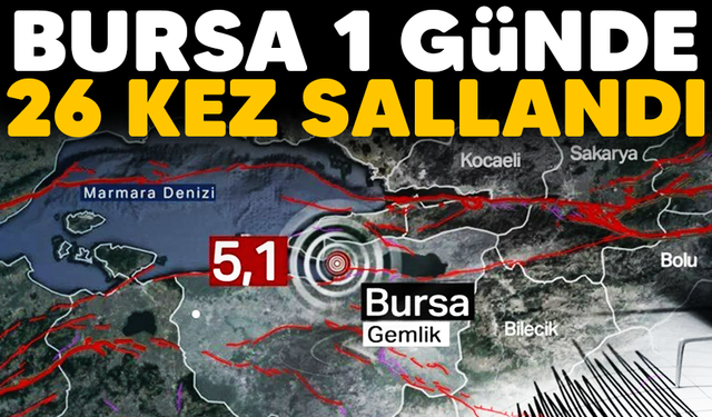 Bursa 1 günde 26 kez sallandı