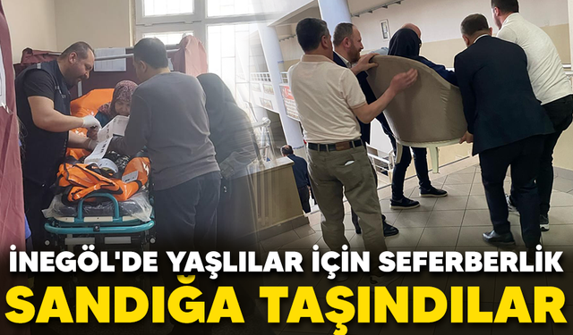 İnegöl'de yaşlılar için seferberlik.. Sandığa taşındılar