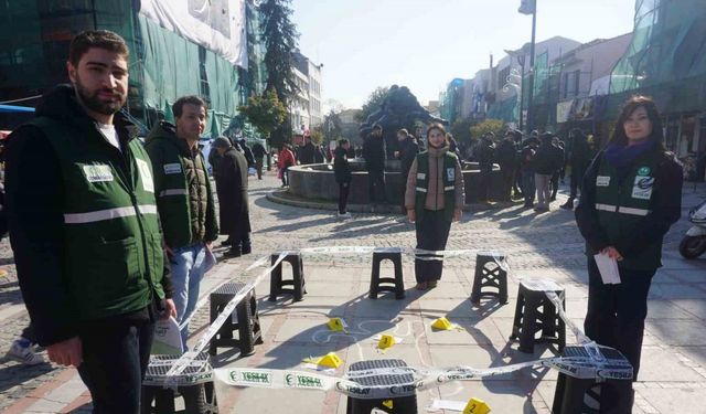 Edirne’de sigaranın ölümcül izleri "olay yeri" konseptiyle anlatıldı