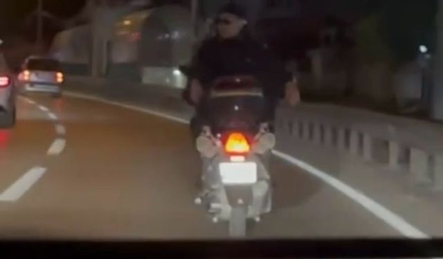 Bursa'da motosiklete ters bindi