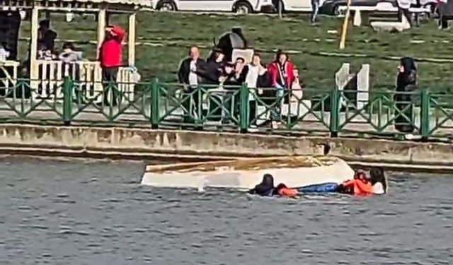 Tekirdağ’da deniz bisikletiyle tur atan 4 kişi göle düştü