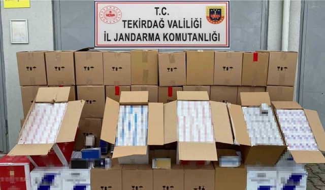 Tekirdağ’da jandarmadan makaron operasyonu: 550 bin boş makaron ele geçirildi
