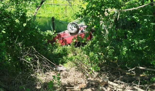 Sakarya’da otomobil şarampole uçtu: Karı-koca yaralandı
