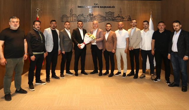 İnegölspor yönetiminden Taban'a ziyaret