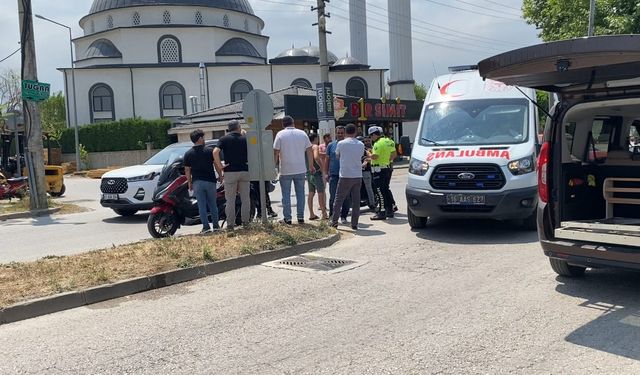 Motosikletli hastanelik oldu