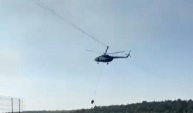Yangına müdahale eden jandarma pilotundan büyük ustalık