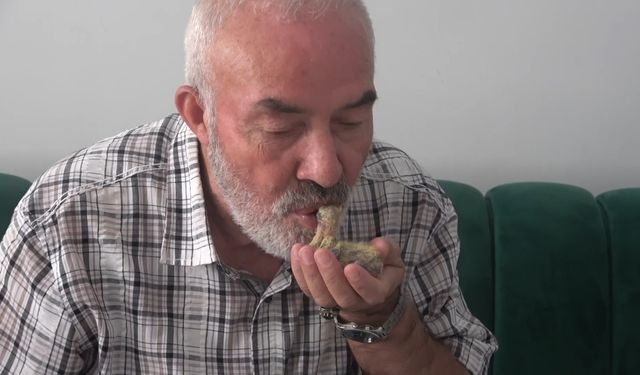 Bursa'da ölmek üzereyken bulduğu kuşu ağzıyla besliyor
