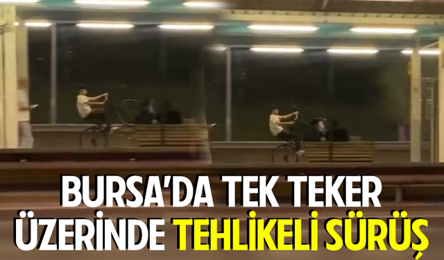 Bursa'da metroda tek teker üzerinde bisiklet sürerek tehlike saçtı