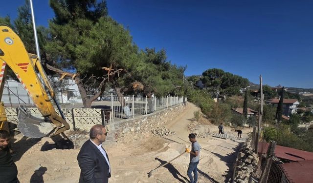 Bayırköy’de yol konforu için parke çalışmaları