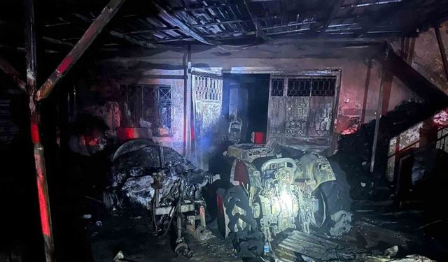Bilecik’te çıkan yangında 1 traktör, 1 ilaçlama tankeri, 1 sulama motoru yandı