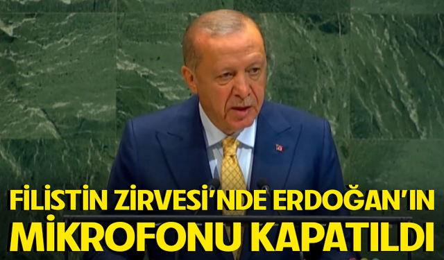 BM Filistin Zirvesi'nde Cumhurbaşkanı Erdoğan'ın mikrofonu kapandı!