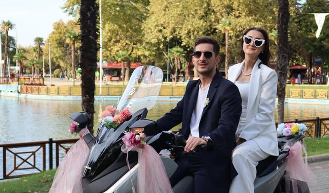 Bursa’da motosikletli düğün konvoyu