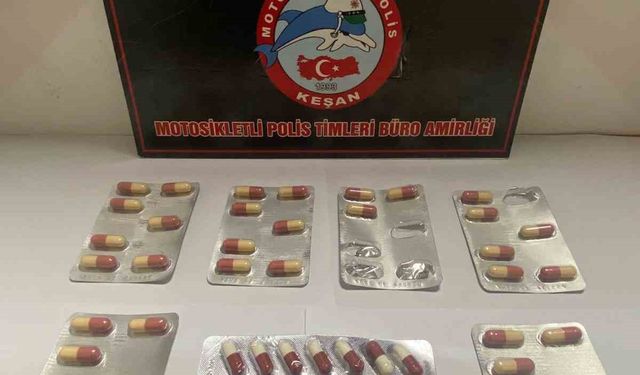 Keşan’da bir şüphelinin üzerinde sentetik ecza ele geçirildi