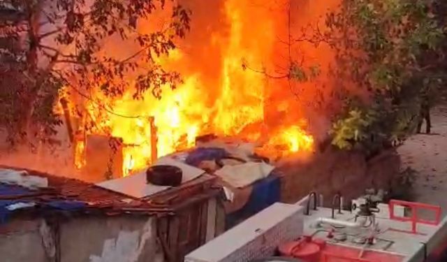 Bursa'da müstakil evin bahçesinde çıkan yangın korkuttu