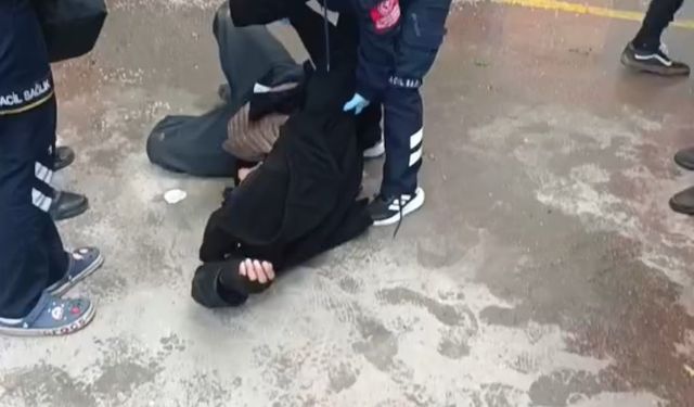 Bursa'da pazar alanında korkutan anlar