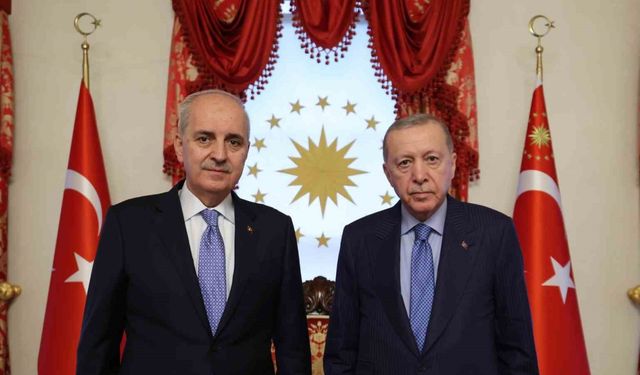 Cumhurbaşkanı Erdoğan, TBMM Başkanı Numan Kurtulmuş’u kabul etti