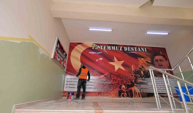 Esenyurt’taki okullarda ara tatilde bakım ve onarım çalışmaları devam etti