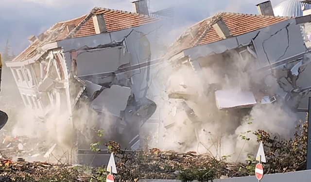 İnegöl'de yıkım anı kamerada