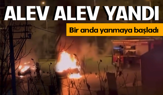 Bursa'da otomobil alev alev yandı!