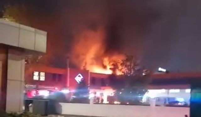 Bursa Kestel'de fabrika yangını paniğe neden oldu