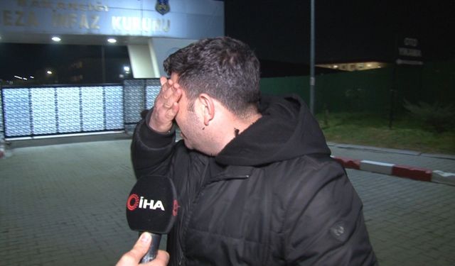 Edirne'de 12 yıl sonra tahliye olan mahkûm mutluluk gözyaşları döktü