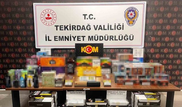 Tekirdağ’da kaçakçılık operasyonlarında çok sayıda ürün ele geçirildi