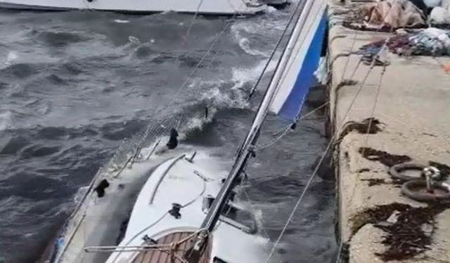 Keşan'da tekne battı, çatılar uçtu, iş yerleri hasar gördü