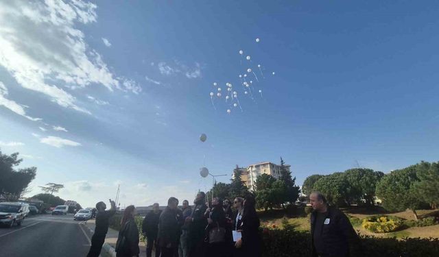 Sıla'nın hayatını kaybettiği yolda çelenkler bırakıldı, beyaz balonlar gökyüzüne bırakıldı