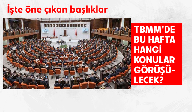 TBMM'de bu hafta hangi konular görüşülecek? İşte öne çıkan o başlıklar