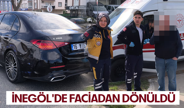 Bursa İnegöl'de lastiği patlayan otomobil TIR ile çarpıştı