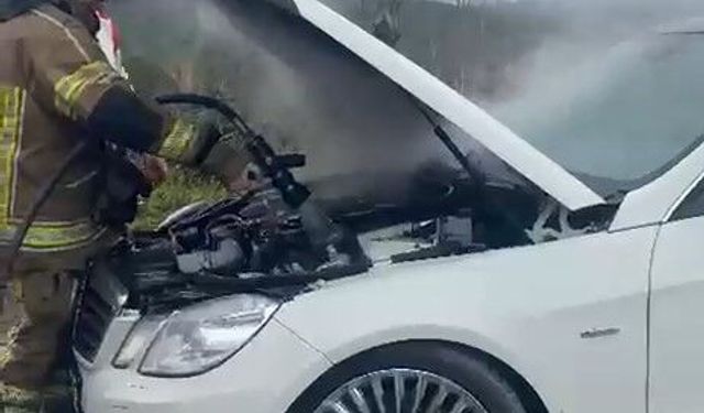 Bursa Mudanya'da lüks araç son anda kurtarıldı!