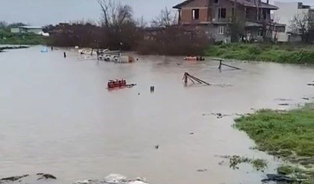 Bursa’yı yağış vurdu! Tarlalar suya gömüldü, hayvanlar kurtarılmayı bekledi