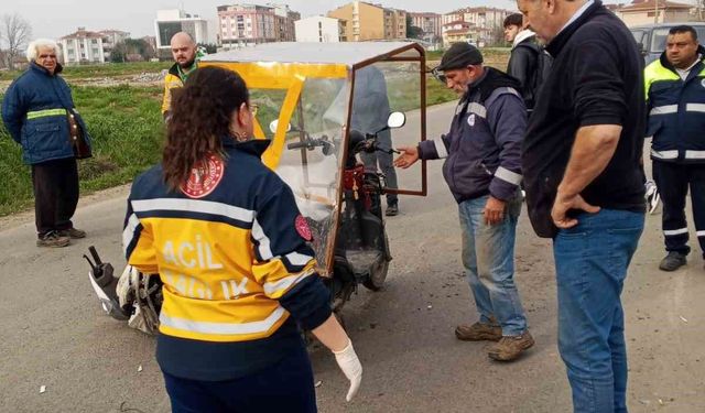 Tekirdağ'da motosiklet kazasında sürücü yaralandı