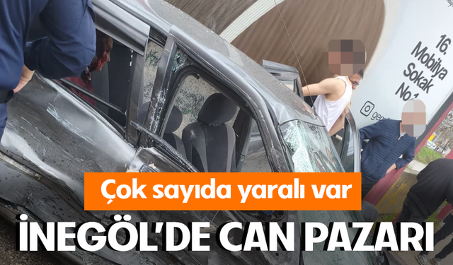 Bursa İnegöl'de 2 araç çarpıştı! 7 yaralı